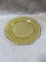 (B) Round Amber Depression Federal Glass Serving Plates