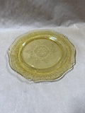 (B) Round Amber Depression Federal Glass Serving Plates