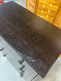 Particle Board Dresser , dark brown, card board backing
