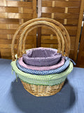 F- Set of 4 Fabric Lined Easter Baskets, Various Sizes