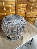 Gray Tone Woven Round Basket with Handles (C)