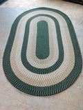 Oval Green Braided Rug, 8'x5'