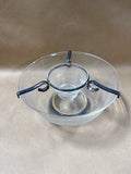Glass Chips And Dip Bowl With Holder