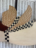 Signed 1989 Nancy Thomas Trumpet Angel Wooden Wall Hanging AS IS (READ DESCRIPTION CAREFULLY)
