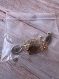 Trio of Amber Stone Accented Gold Tone Earrings (G)