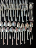 103-Piece Heirloom Damask Rose Sterling Silver Flatware Set