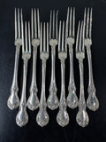 9-Piece Towle Old Master Sterling Silver Strawberry Forks