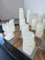 Carved Onyx Heavyweight Aztec Chess Set AS IS (READ DESCRIPTION CAREFULLY)