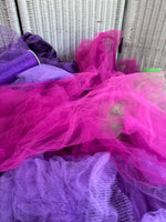 Large Bag of Assorted Jewel Tone Tulle Fabric