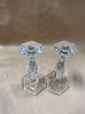 Pair Of Heisey Style Glass Candle Stick Holders // 2 Sets Available // *** PRICED INDIVIDUALLY ***