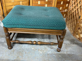 Ottoman/Bench with Green Cushion