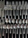 103-Piece Heirloom Damask Rose Sterling Silver Flatware Set