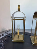 Pair of Pennsylvania Guild of Craftsmen Brass Electric Candle Lamps (WORKS)