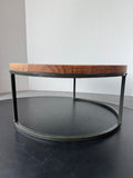 Rustic Round Metal & Wooden Platform Style Plant Stand (A)