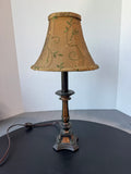 Ornate Resin & Metal Lamp with Botanical Shade (WORKS)