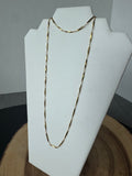 Gold Tone Bar Link Chain & Bracelet Set