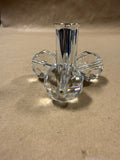 Pair Of Silver Plate And Gold Plate Candle Holders With Footed Crystals Balls