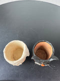 Pair of Folk Style Clay Halloween Votive Holders