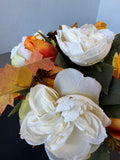 Faux Fall Floral Arrangement in Gourd