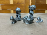 Pewter Miniature Nativity Set, 5 pc