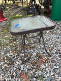 Small Metal Outdoor Table w/Glass Top