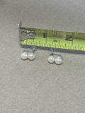 14K White Gold & Pearl Screw On Earrings