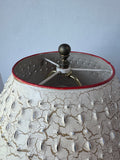 LT. Moses Willard Punched Tin & Crackled Resin Americana 3-Way Table Lamp (WORKS)