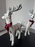 Pair of Glittery Faux Cable Knit Sweater Resin Deer