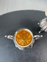 (D) Reed & Barton MCM Vintage Winthrop Silver Plate Small Creamer & Double Handled Sugar Bowl
