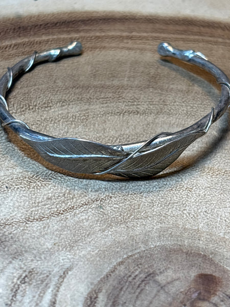 Silver Tone Leaf Bracelet