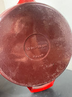(A) Unbranded Red Enamel Cast Iron 12” Skillet