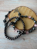 Trio of Silver Tone & Stretch Bracelets