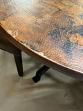 Round Hammered Copper Top Dining Table with (4) Chairs ***HEAVY ITEM***READ DETAILS ON PICK UP POLICY***