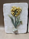 Pair Of 3D Chalkware Floral Wall Hangings