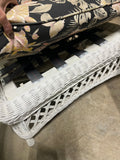 Lexington Casual White Wicker Chair with Ottoman, With Cushions