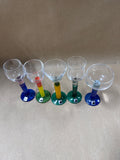 Colorful Czech Republic Long Stem Cordial Glasses - Set Of 6