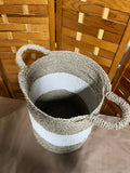 Woven Seagrass Style Storage Basket with Two Side Handles