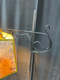 Black Primitive Style Metal Scroll Floor Lamp with Map Shade (WORKS)