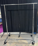 Collapsable Rolling Metal Clothing Rack