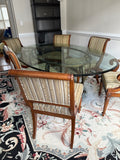 Oval Glass Top Dining Table with (6) Chairs by Councill ***HEAVY ITEM***READ DESCRIPTION CAREFULLY***