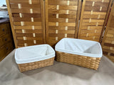 Pair of Rectangle Baskets with Fabric Liner, Set of 2 (E)