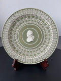 Tri-Colour Green Jasperware Josiah Wedgwood 250th Anniversary Plate with Easel