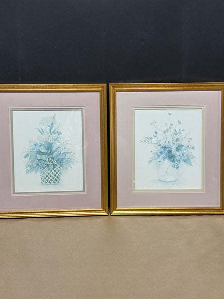 Pair of Bouquet Prints by Bertrand; Signed & Numbered