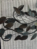 Bronzed & Dusty Blue Metal Scroll Tree Wall Art