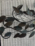 Bronzed & Dusty Blue Metal Scroll Tree Wall Art