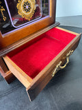 Price Imports Vintage Grandfather Clock style Wind Up Musical Jewelry Box (WORKS)