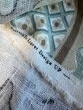 Partial Roll of Kravet Design Brown & Light Blue Printed Fabric