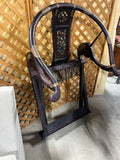 Chinese Horseshoe Back Folding Arm Chair with Cushion