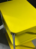 Vintage Mid Century Style Yellow Metal Rolling cart with Power Cord/Plug