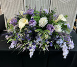 Large Faux Purple Floral Centerpiece Arrangement